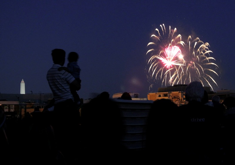 Residents enjoy a front row seat for the Fourth of July fireworks.