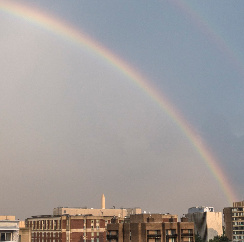 Rainbow seen from the PPAC roof terrace.