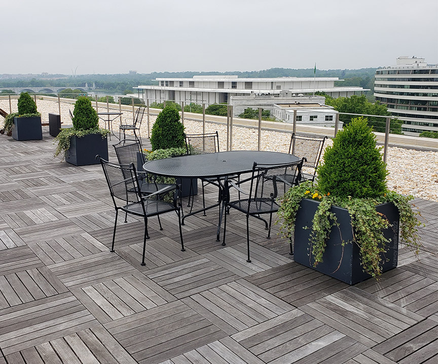 Our building's rooftop terrace.